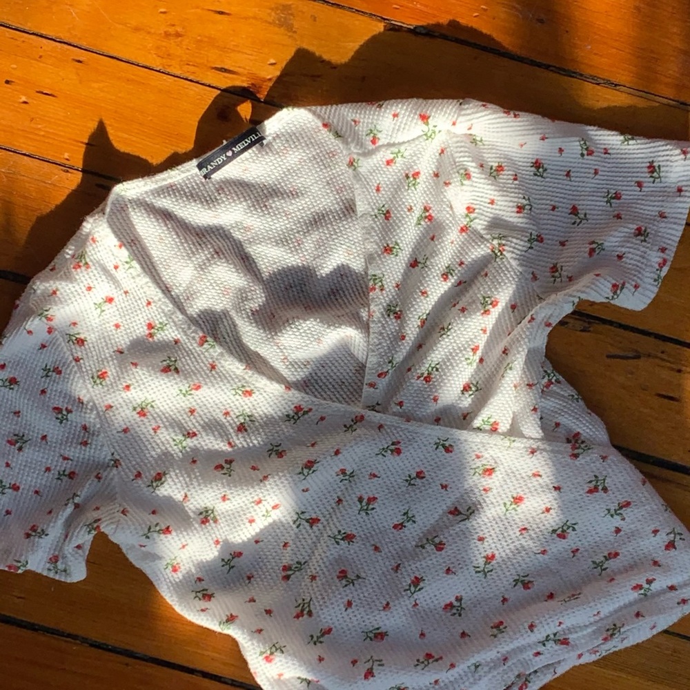 brandy melville floral wrap top
